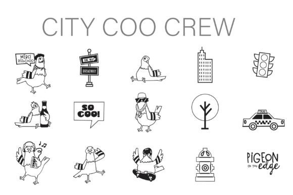 City Coo Crew Dingbats: A Playful Typeface for Urban Branding