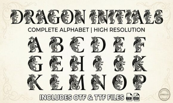 Dragon Initials Font Review: A Bold, Mythical Display Typeface for Branding Magic
