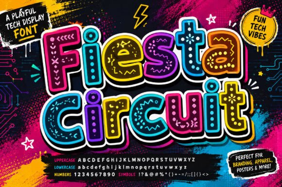 Fiesta Circuit: A Playful Display Typeface for Digital Design