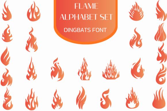 Flame Alphabet Set: A Bold Typeface for Business Branding