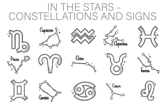 In the Stars Constellations Dingbats Font for Business