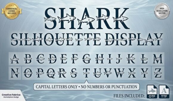 Shark Silhouette Display: A Bold Typeface for Editorial Design